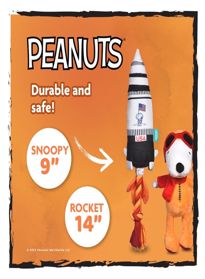 Peanuts for Pets Space Explorer Snoopy Plush and Rocket Ship Rope Tug Dog Toy Set, Squeaky Puppy Toys, Stuffed Animal, Ideal for Dog Birthday, Small and Large Dogs - Image 5